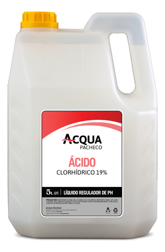 Acido Muriatico 19% Reductor De Ph Menos X 5 L Incluye Bidon