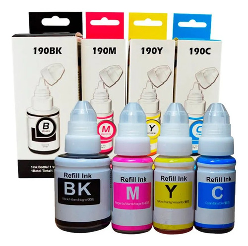 X4 Tinta Generica Para Canon Gi90 Pixma G2100 G3100 Gi 190