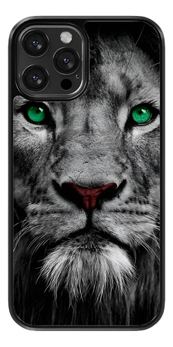 Funda Para Celular Leon Ojos Verdes Blanco Y Negro Animal Eg | Meses sin interés