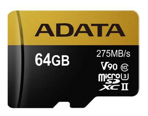 Micro Sd Adata 64 Gb Premier One Clase 10 Negro Dorado