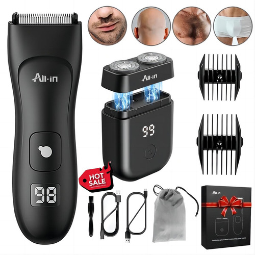 All-in® Rasuradora Eléctrica Barba Y Cuerpo Kit De Cortadora