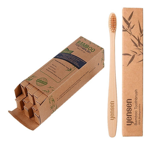 Cepillos Dientes Bambú Ecológicos Biodegradables Pack Yensen