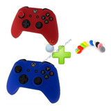 2 Fundas Xbox One O One S Rojo Y Azul + 4 Grips De Colores