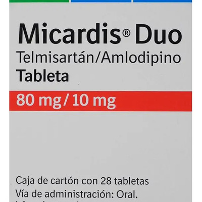 Micardis Duo Tableta 80 Mg\u002F10 Mg, 28 Tabletas | Envío gratis