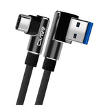 Cabo Usb Tipo C 3 Metros Em L 90 Graus Carrega Rápido Dados Cor Preto