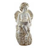 Figura Angel Hermoso En Base Estatua Grande 55 Cm Yeso 