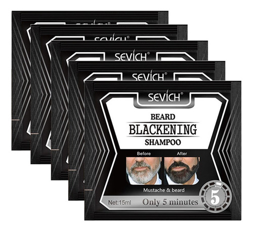 Champú Instant Hair Dye Black Beard Para Hombre, Barba Natur