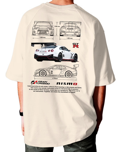 Camiseta Oversized Streetwear Gran Turismo Video Game Gtr