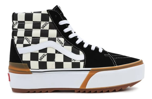 Tenis Vans Sk8-hi Checkerboard Stacked Mujer Skate Moda