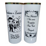 100 Copo Long Drink 350ml Personalizados Com Borda Dourada