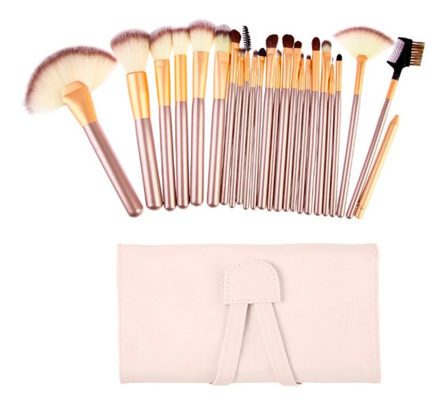 Set 24 Brochas Maquillaje Profesional + Estuche Cosmeticaval