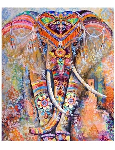 Elefante Hindú Bordado Pintura Diamante 40x50cm