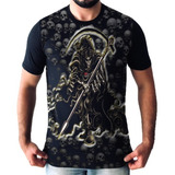 Camisa Camiseta Caveira Death Skull Escuridão Game Over