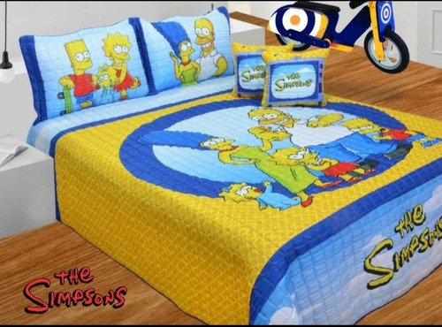 Cubrelecho Los Simpsons Edredón Simpson Cama Doble