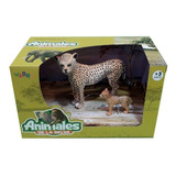 Animales De La Selva Guepardo + Cachorro Pack X 2 Color Beige