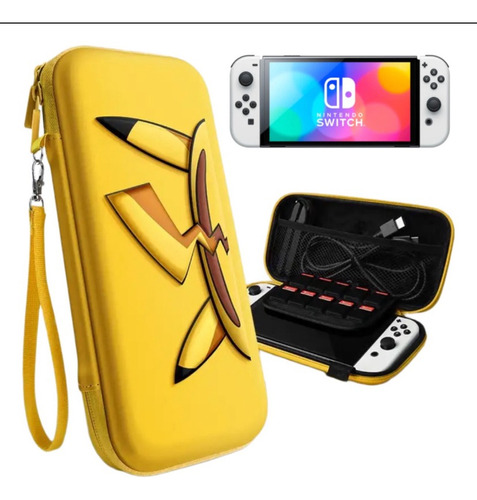 Estuche Hard Case Nintendo Switch Oled Pikachu Pokemon Gamer