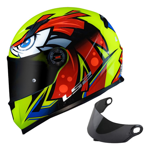 Capacete Ls2 Ff358 Tribal Fucsia + Viseira Fumê