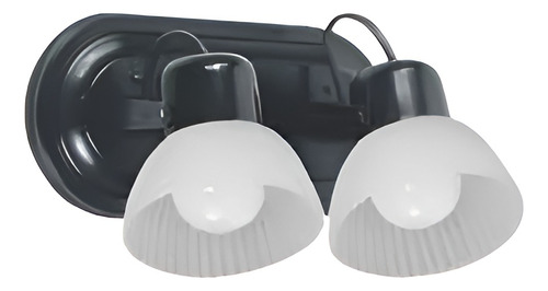 Aplique Boval 2 Luces E27 Negro Con Tulipa Raye R8020-02