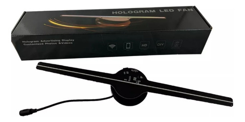 Projetor Display Holograma 3d Led Ventilador Holográfico Nfe