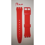 Correa De Reloj Swatch 17mm Color Rojo