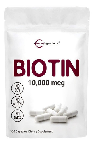 Microingredients | Biotin | 10mg | 10,000mcg | 365 Capsules