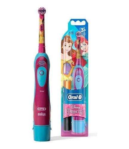 Escova Dental Elétrica Oral-b Disney Princesas + 2 Pilhas Aa