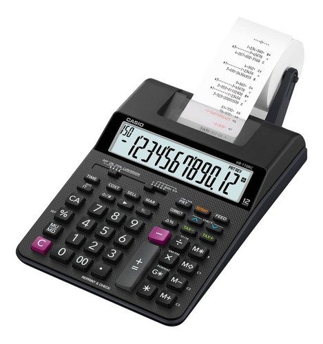 Calculadora Sumadora Casio Hr-170rc De Escritorio Negra