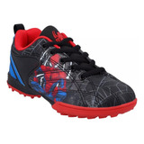 Zapatos Zapatillas Futsal Futbolito Negro Spider-man Marvel