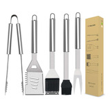 Kit Asado Parrilla  Bbq 9 Utensilios Cocina Acero Inoxidable