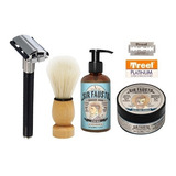 Kit Barbero: Afeitadora + Crema + After Shave + Brocha