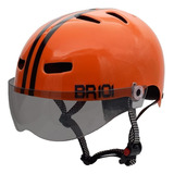 Capacete Para Scooter Elétrica Bicicleta Patinete Cor Laranja Tamanho M Cristal