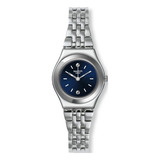 Reloj Swatch Lady Sloane Yss288g Color De La Correa Gris Color Del Bisel Gris Color Del Fondo Azul