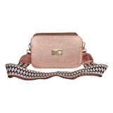 Bolso Mujer Mensajero Manos Libres Tendencia Karla Chacon Color Oro Rosa