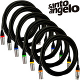 6 Cabos De Microfone Balanceado Xlr Santo Angelo - 1,5 Metro