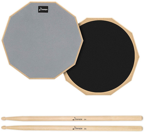 Pad De Practica Bateria Donner Gris 30cm+palillos De Bateria