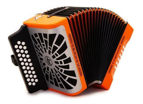  Acordeón Hohner Compadre Diatónico Fa Naranja A48451 Funda