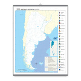 Mapa Argentina Pizarra - Varillado - Apto Marcador 90x70cm