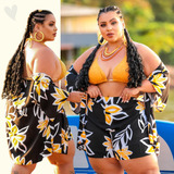 Kimono Plus Size Feminino Saida Praia Conjunto Quimono Moda