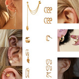 D Oreja Aretes Trepadore Borlas Aretes Largos No Percing