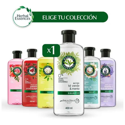 Shampoo Herbal Essences Detox Té verde & menta 400 ml | MercadoLibre