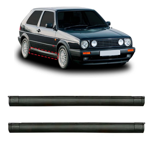 Par De Estribos Costado Vw Jetta A2 Golf Gti Con Tapas Mk2