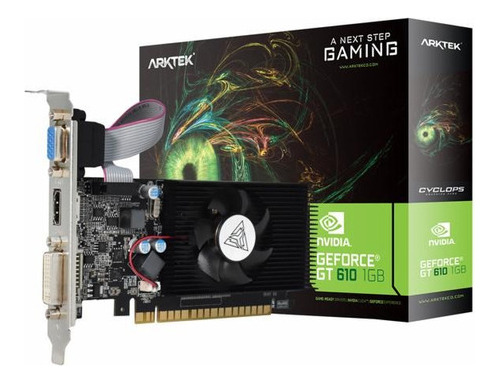 Placa De Vídeo Arktek Cyclops Gaming 1gb Geforce Gt610 Ddr3