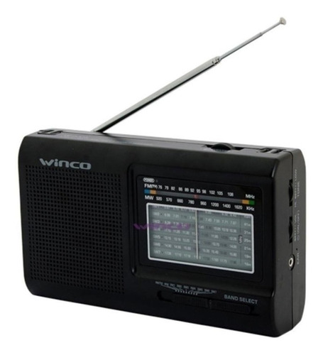Radio Winco W2005 Am Fm Portatil 9 Bandas A Pilas Antena