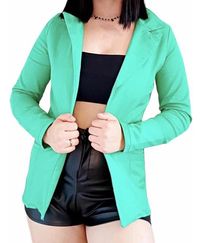 Saco Blazer De Gabardina Mujer