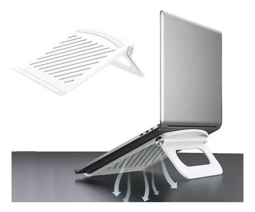 Soporte Alzador Notebook Plegable Base Inclinable De Laptop Color Blanco