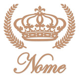 Coroa, Ramos E Nome Em Mdf Trigo Kit Provençal 80 Cm