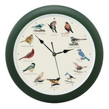 Reloj De Pared Original Para Pájaros Cantores 13 En Verde