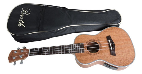 Ukulele Concert Barth Guitars Eletrico + Bag Personalizado Cor Marrom