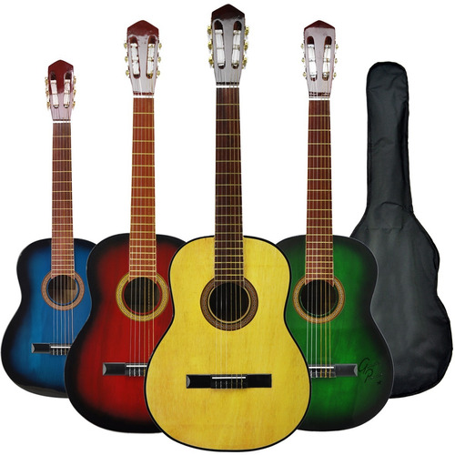 Guitarra Electrocriolla Zurdo Colores Funda Pua Envio Combo