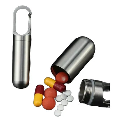 Pastillero Chico Almacenamiento Sellado Acero Inox Llavero